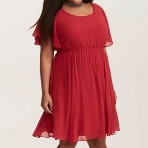 Reserved - NWT Torrid short sleeve chiffon mini skater dress
